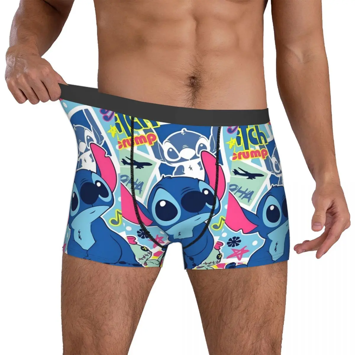 Custom Cute Stitch Stamp Shy Boxer Cool Underwear Cartoon Cozy Boxer slip Shorts Gag Gift For Man mutande Merch