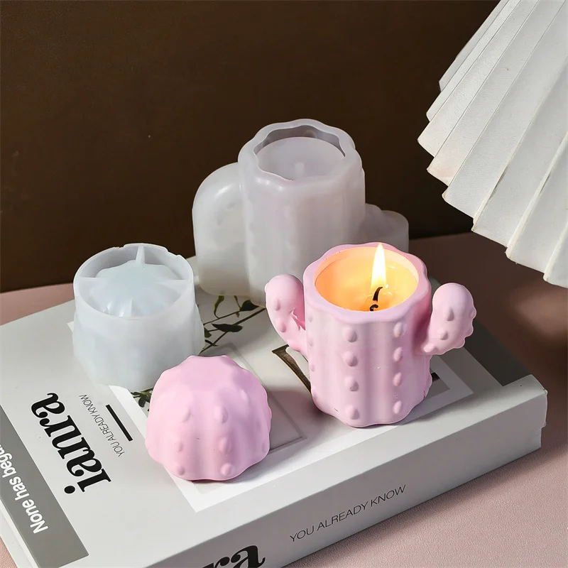 Cactus Storage Box Silicone Molds DIY Pen Container Handmade Storage Jar Candle Cup Vessel Mould Home Decoration