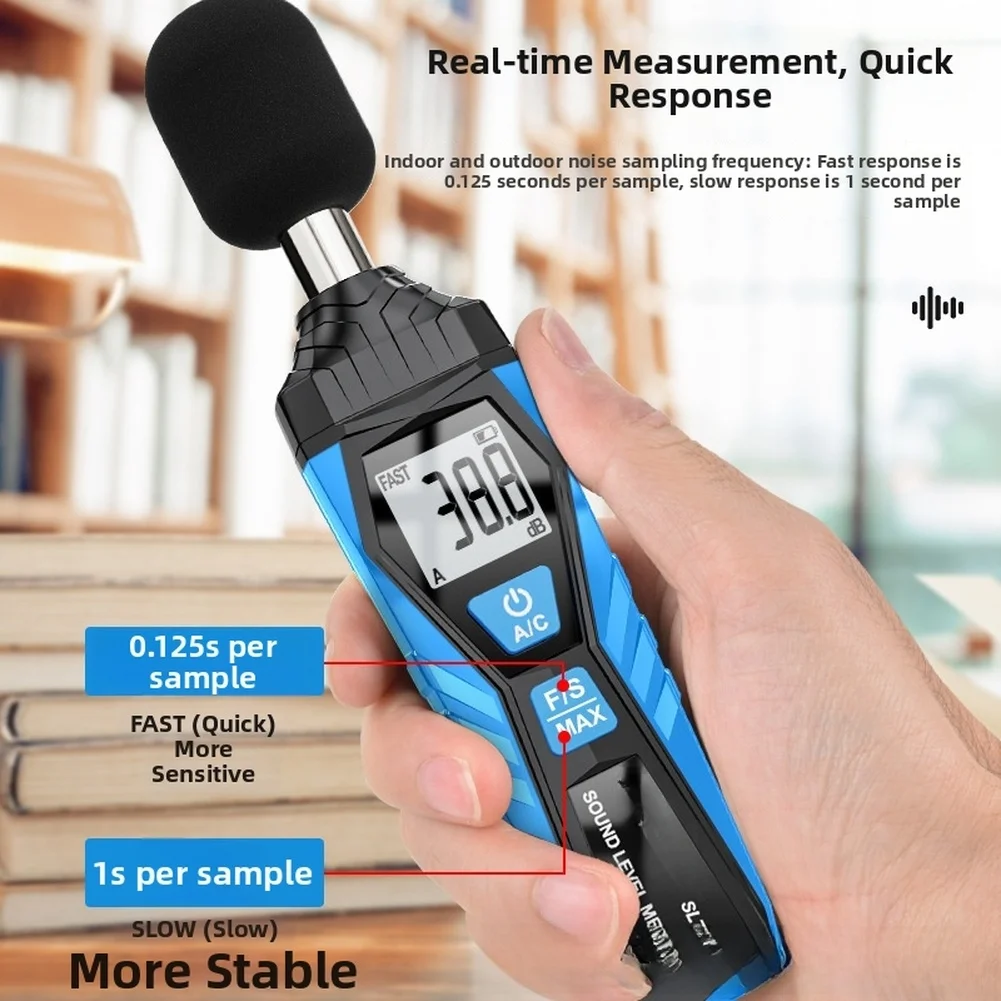 SL720 Portable Sound Level Meter with 30 130dB Range A and C Weighting Modes and 10 Minute Auto Power Off Feature