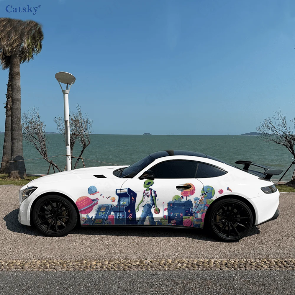 

Alien Planet Colorful Car Vinyl Wraps Decal Self-adhesive PVC Sticker Suitable for Trucks SUV Decoration Auto Accessories Gift