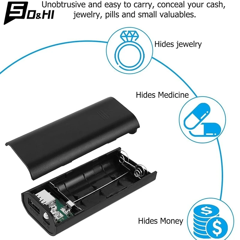 Caja de seguridad para dinero, almacenamiento oculto para llaves en efectivo, pastillero falso creativo, contenedor, punto oculto, previene robos