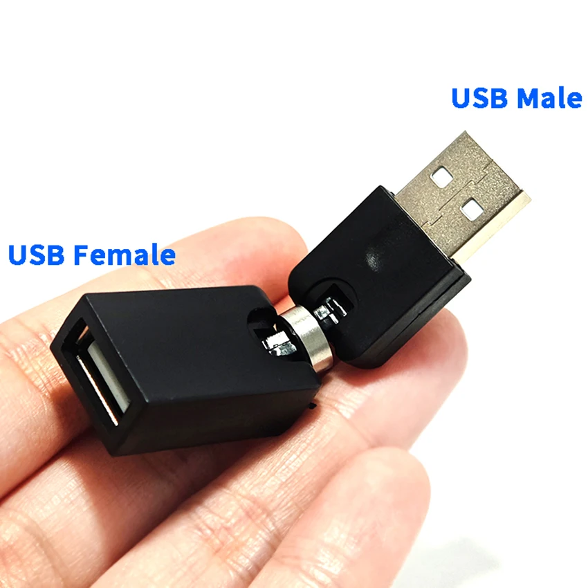 360 Degree Rotating USB Type A Male to Female Rotation Angle Extension Head Adapter Converter