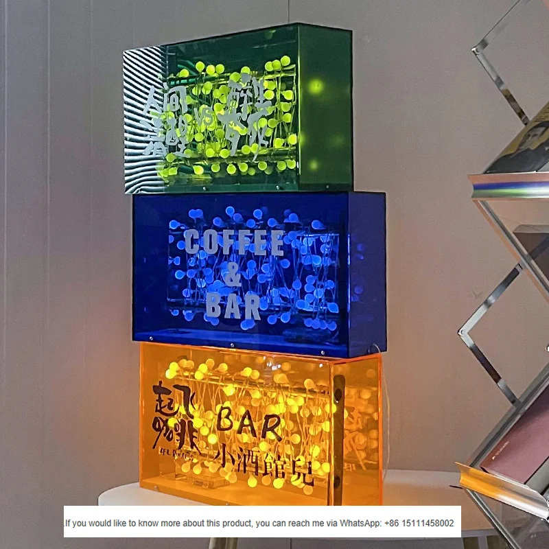 Bar Outdoor Dynamic Bubble Light Emitting Acrylic Lightbox Advertising Customization