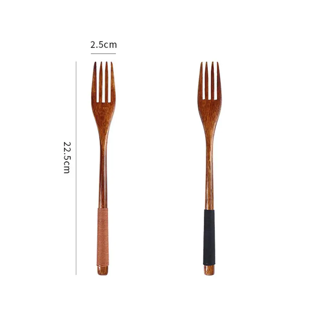 

6 Pcs Children's Tableware Wooden Fork Food Utensil Portable Kids Japenese Student