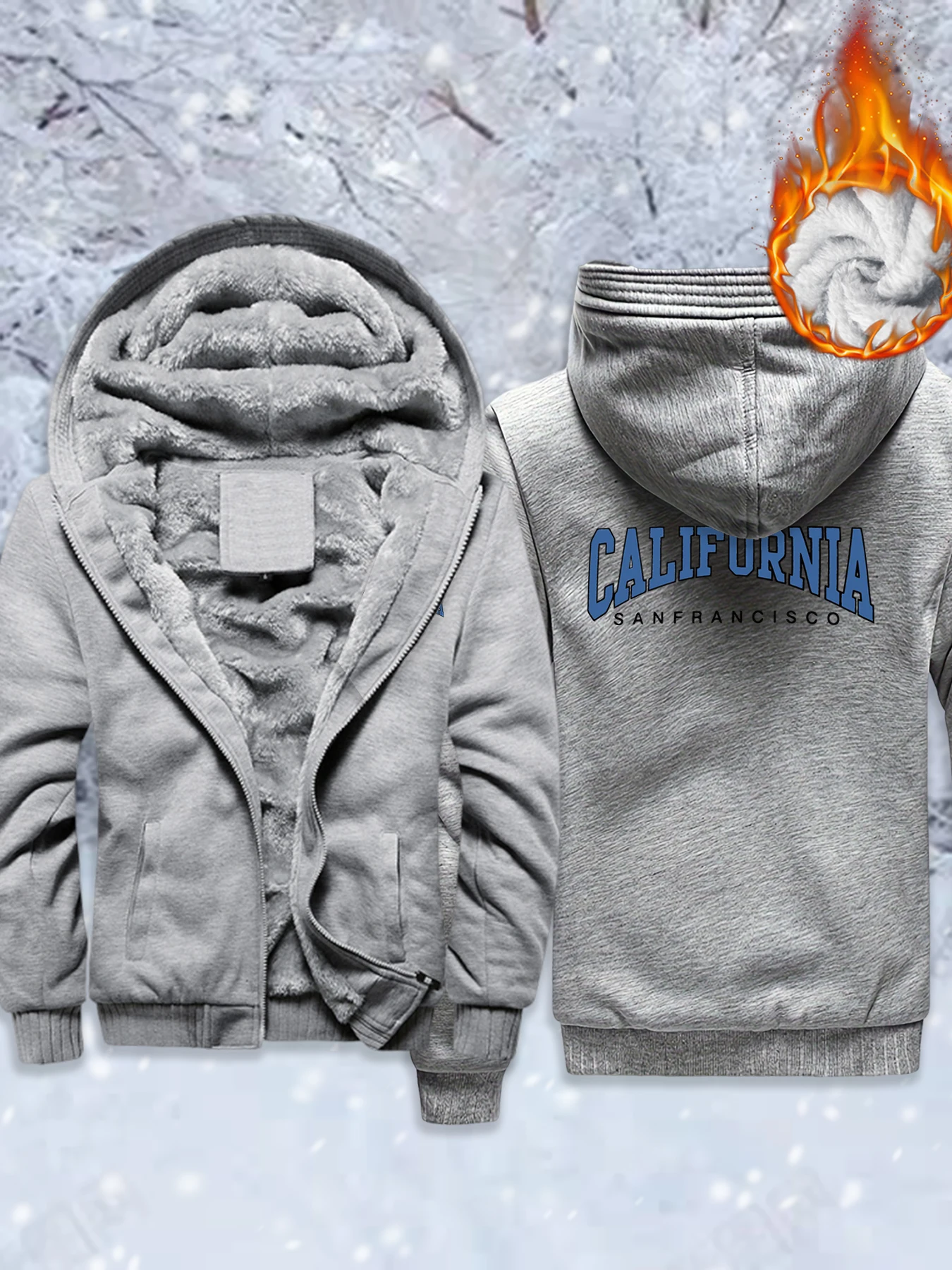 

Калифорния, город, США, художественный буквенный узор, мужское утепленное пальто, флисовая куртка с карманами, свободная камуфляжная уличная одежда, зимние толстовки на молнии