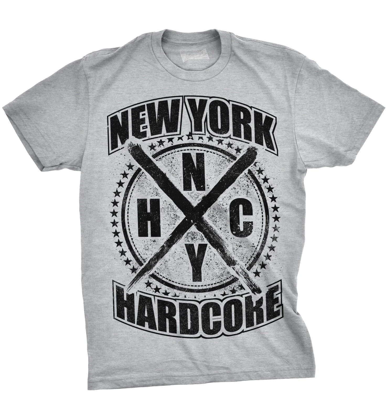 New York Hardcore CROSS T-Shirt Heathergray S-3XL NYHC Agnostic Front Madball Men Cotton T-Shirt Printed T Shirt Top Tee