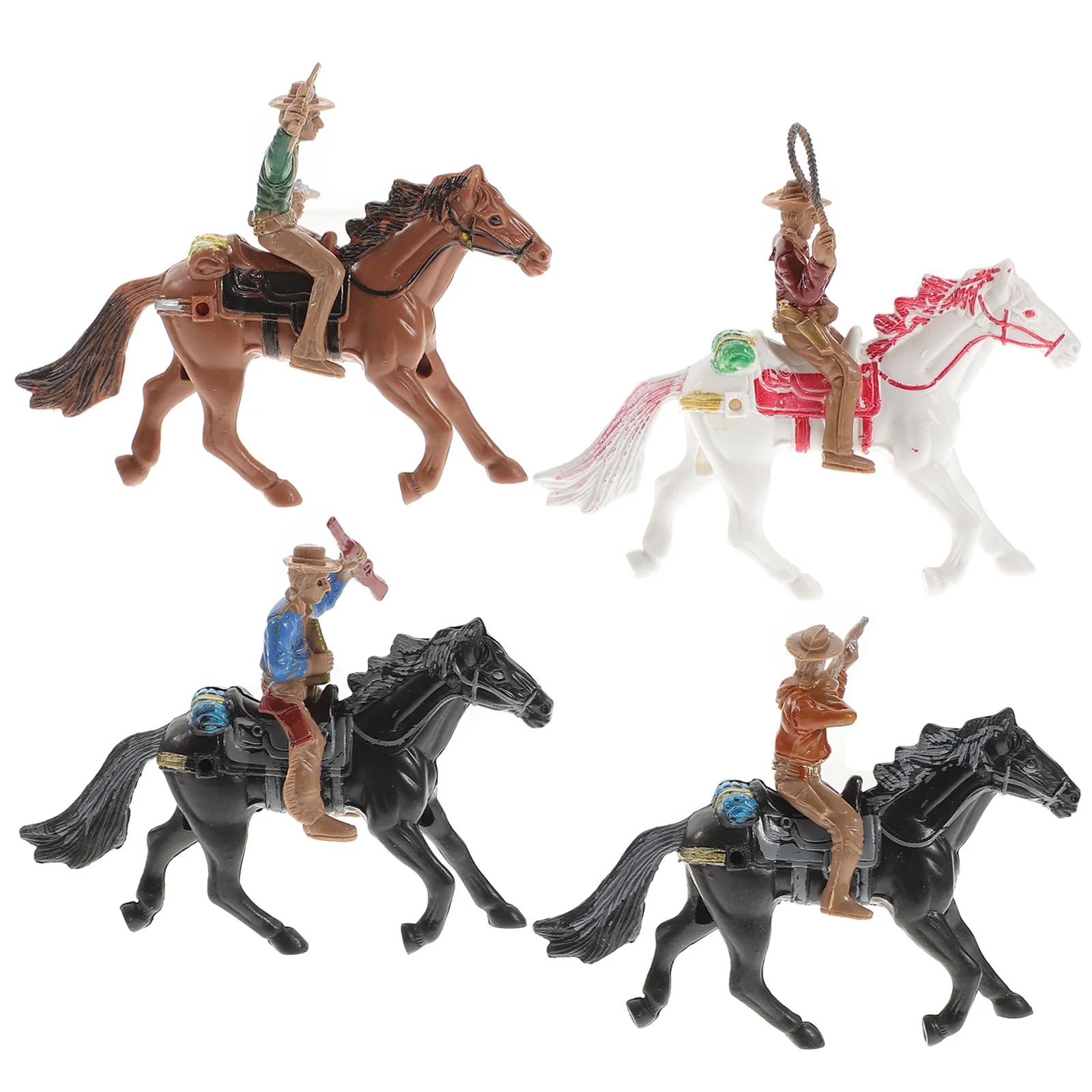 4 Pcs Riding Model Figurines Toy Plastic Kids Statue Child Develop Imagination Cosplay Parent Interaction