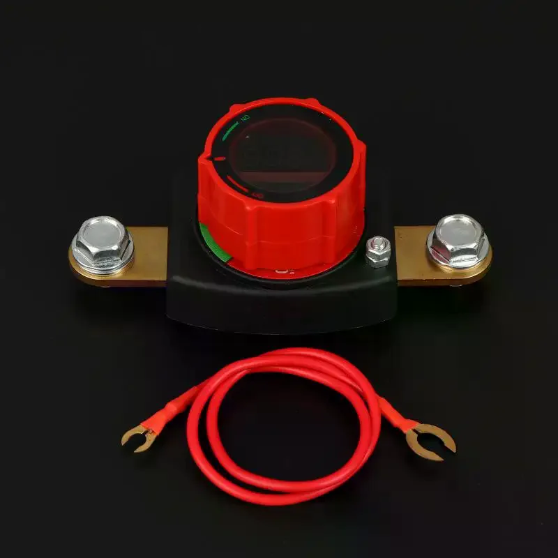 

Выключатель аккумулятора с боковой стойкой 12 В-24 В со светодиодным дисплеем вольтметра, 5-80 В постоянного тока, аварийный выключатель аккумулятора, выключатель отключения аккумулятора