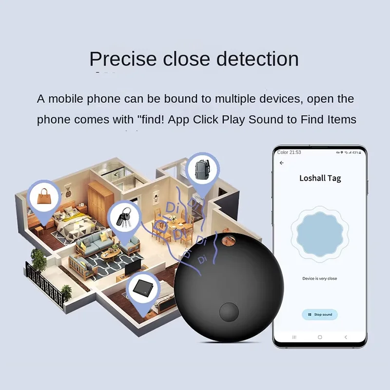 Mini-GPS-Dual-System-Tracker für Apple Find My/Android Google Find Hub App Item Finder Bag/Key Locator Smart Bluetooth Tracker