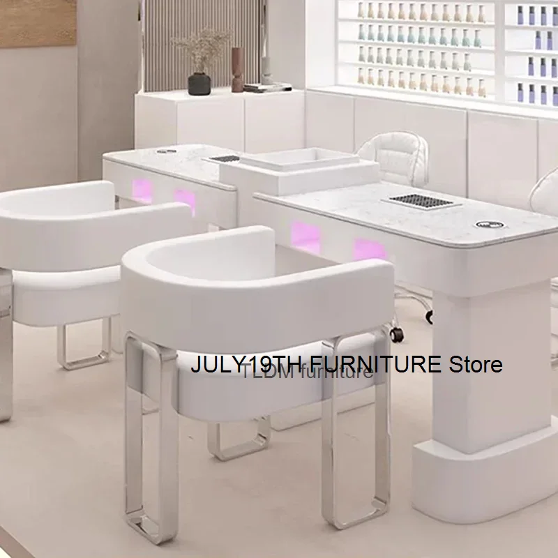 

Commercial Nailtech Desk Modern Beauty Makeup Nail Station Table Professional Exquisite Mesas De Manicura Salon Furniture CY50NT