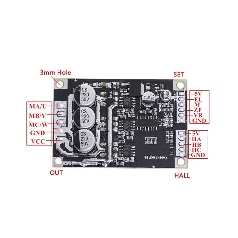 15A 500W DC12V-36V Bürstenloser Motor Drehzahlregler BLDC Treiberplatine mit DropShipping