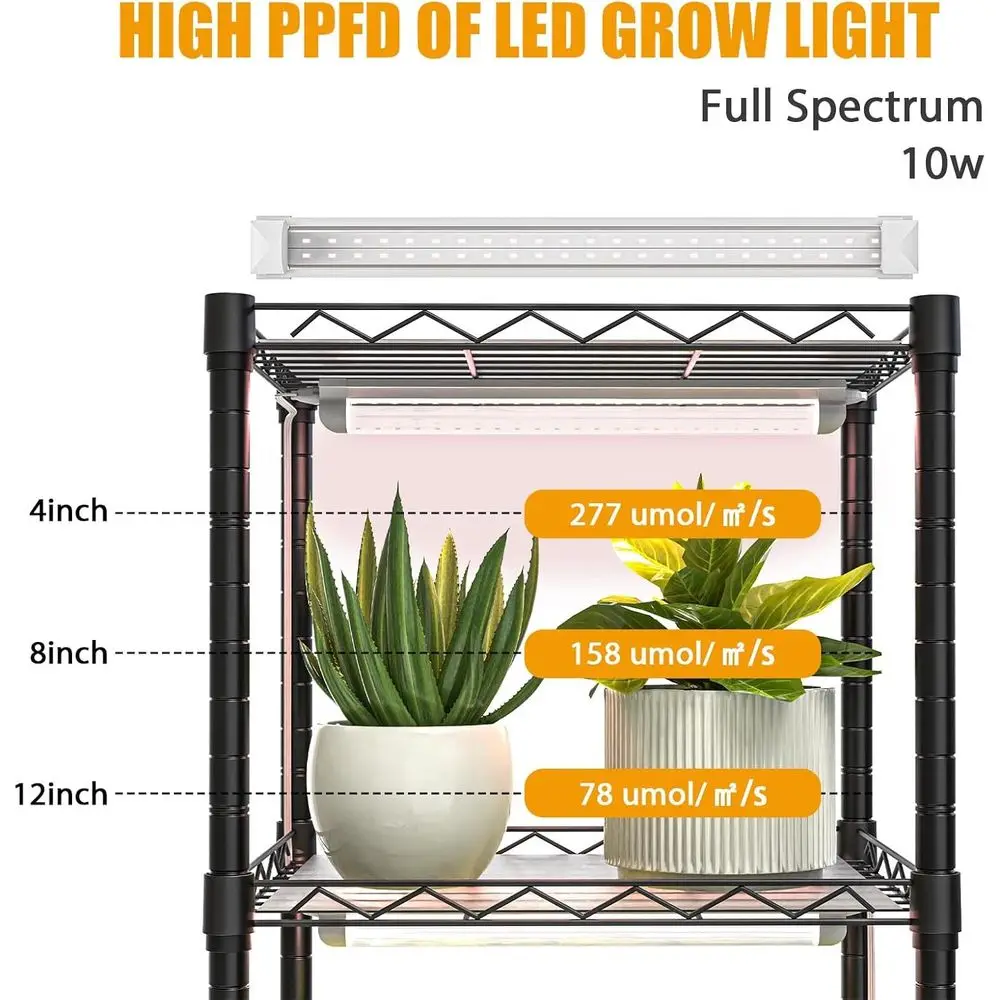 Mini estufa de 5 camadas com luzes de espectro completo de 40 W para germinação de sementes e termômetro