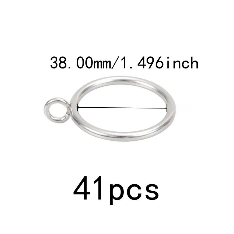 38mm Eyelet Curtain Hangers 41 pcs, Rust Resistant Finish, Easy Install Simple Hang, for Home Fabric Hanging, Silver