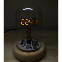 Retro Glow Tube Clock Cyberpunk Desktop Creative Clock Technology Ornaments Handmade with Glass Cover