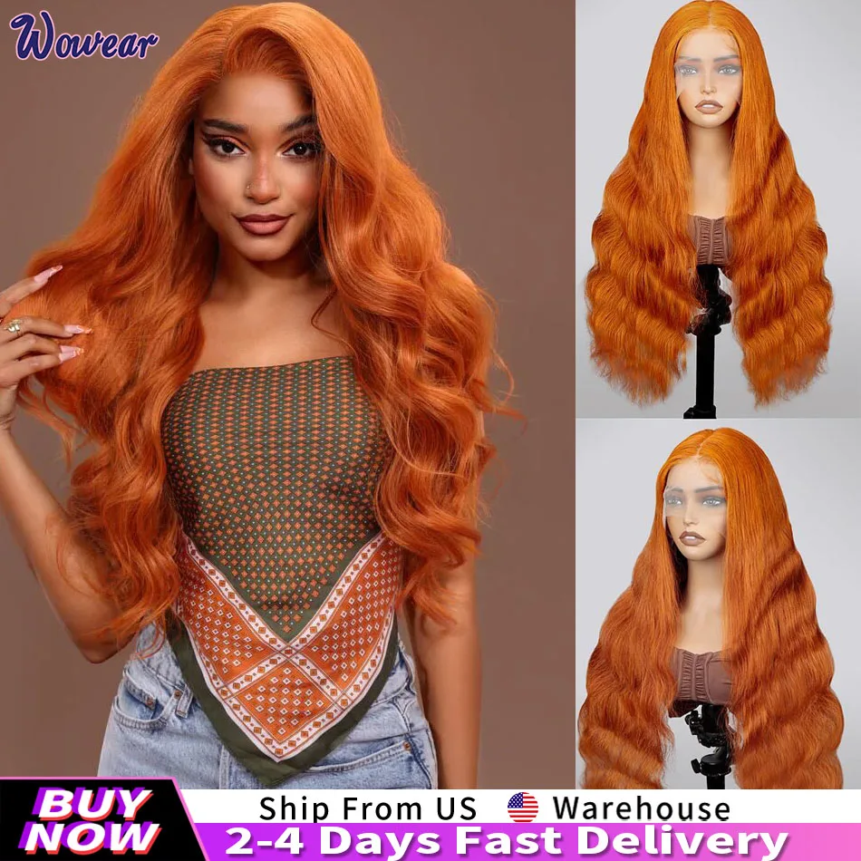 

Парик из натуральных волос Ginger Orange 13x6 с кружевной передней частью, 200% плотность, волнистый, цвет 350, предварительно выщипанные пряди, прозрачное кружево