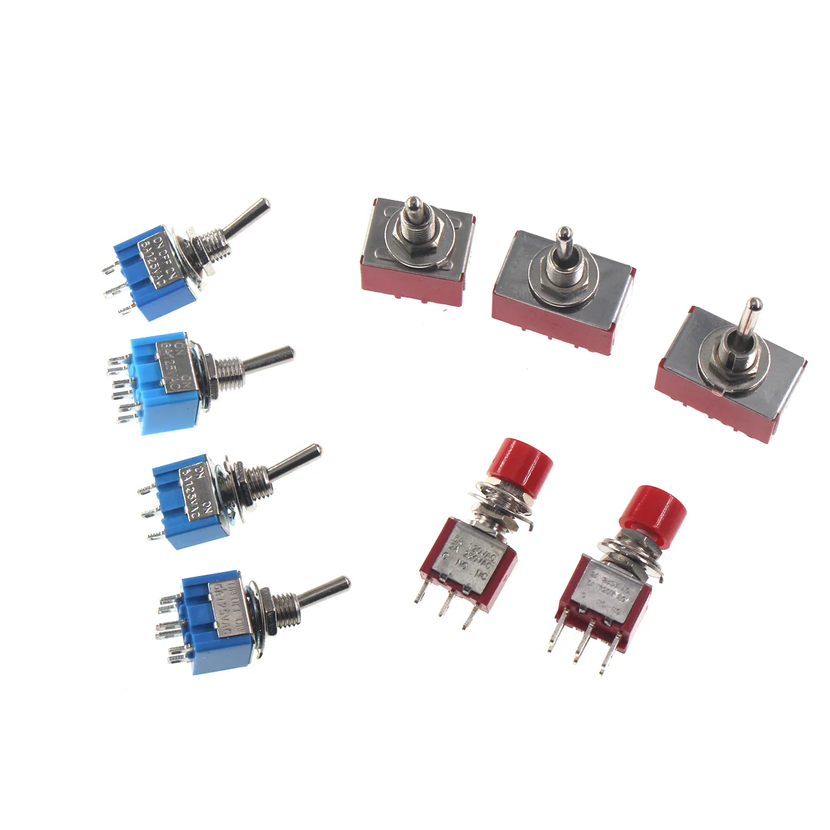 5PCS Miniature Lever Toggle Switch Single Pole Double Throw ON-OFF-ON /ON-ON 1/4 Inch Mounting PS/MTS-102 103 202 202 303 402