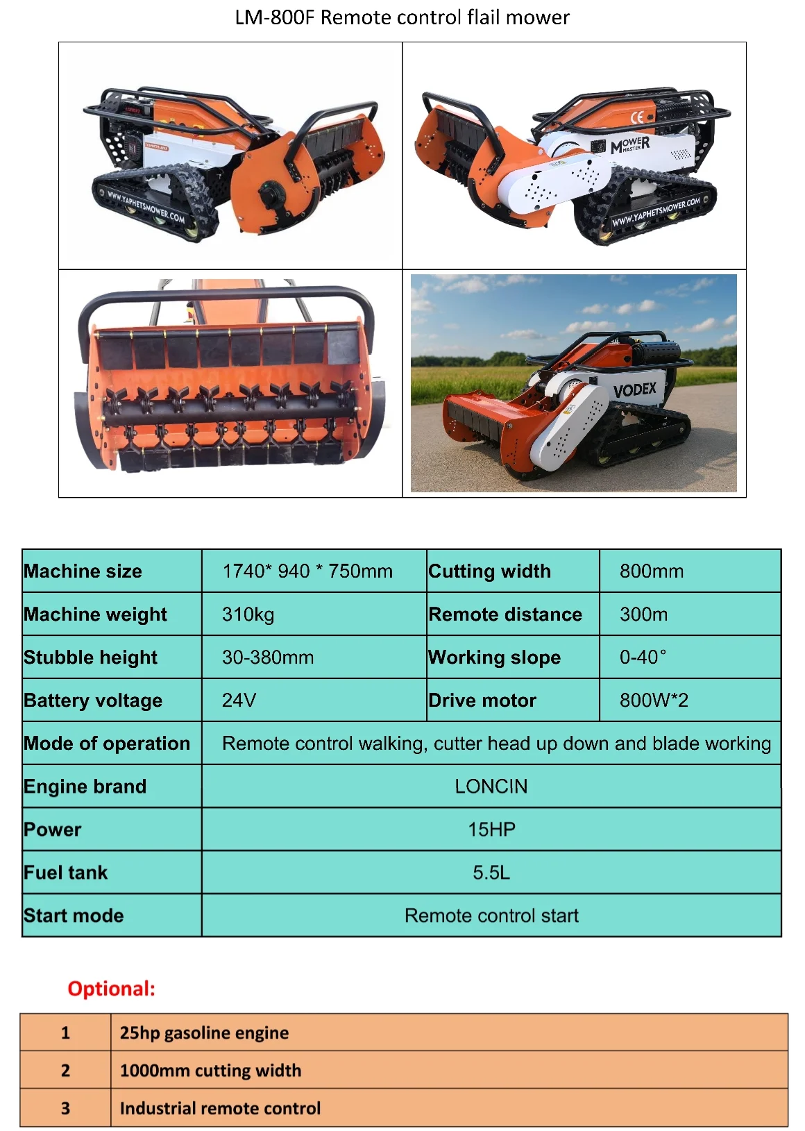 

Italian customer customized 25 horsepower+1000mm cutting width+remote control lawn mower payment link