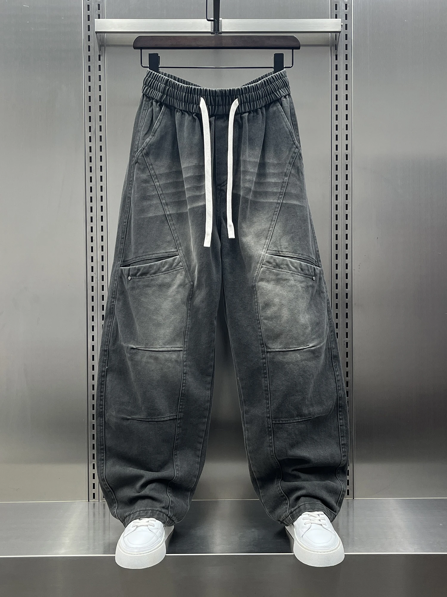 

Американские ретро-брюки прямого кроя для мужчин, свободные повседневные брюки, осенняя новинка, стильные, удобные, модные