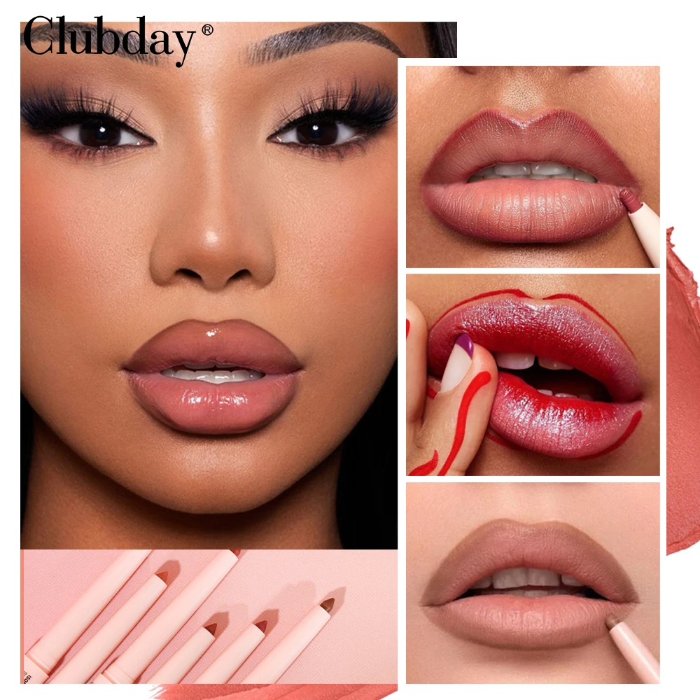 Clubday Nieuwe Lipliner 8 Kleuren 2Ml Duurzame Lippenstift Pen Matte Natuurlijke Cosmetica Make-Up Dames Dagelijks Draagbaar