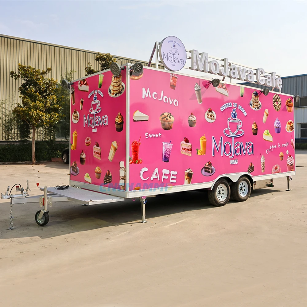 Candy Ice Cream Bakery Cart Food Truck Mobile Food Trailer Display Case Storage for Sweet Snack Customized Colorful Concession