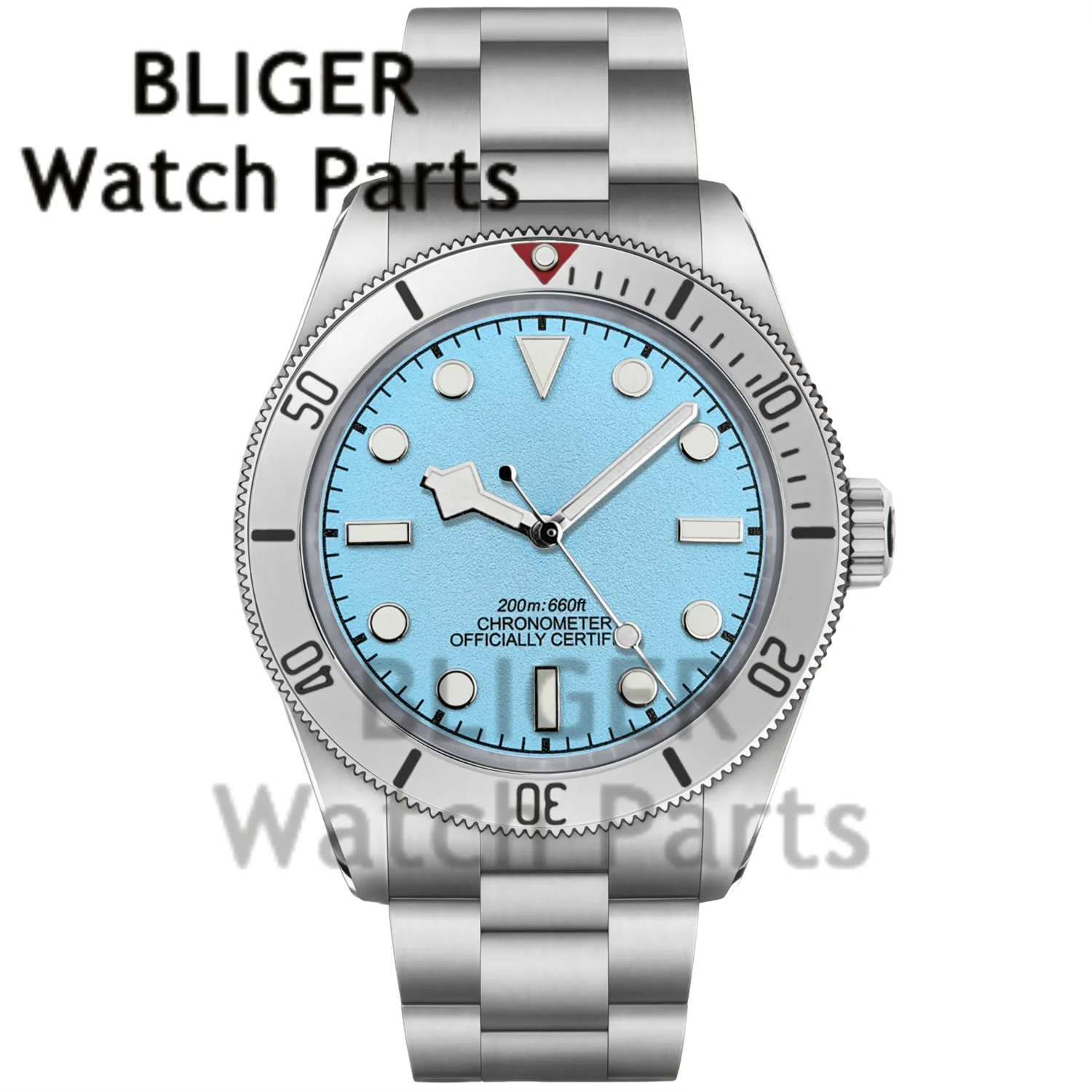 

BLIGER 39 мм автоматические мужские часы с сапфировым стеклом, синий циферблат с гранулированной текстурой, светящиеся NH35A PT5000, наручные часы с механизмом, водонепроницаемые
