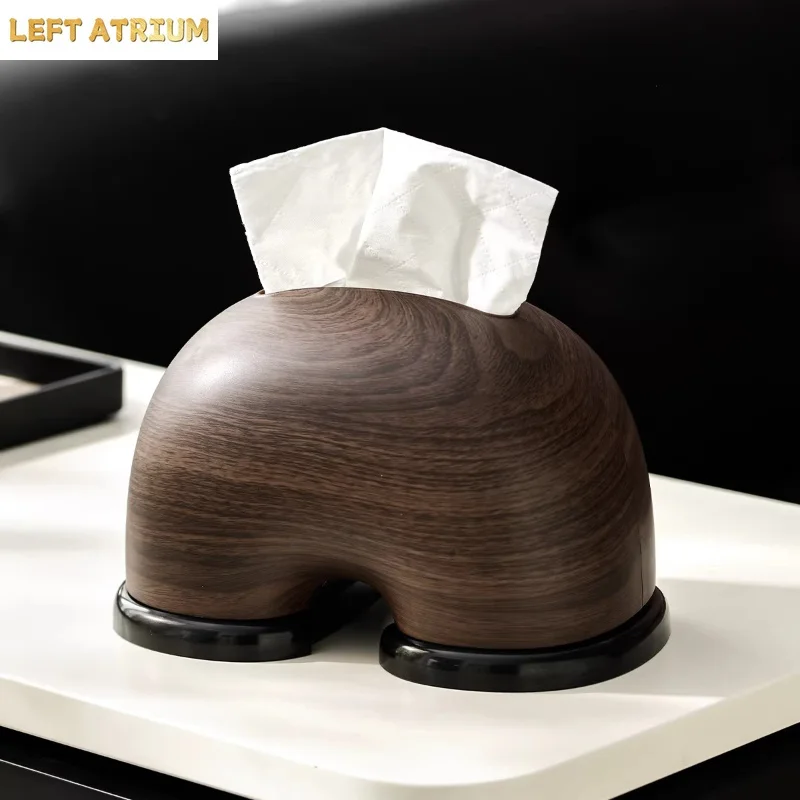 Wood Grain Tissue Box ABS Plastic Napkin Box with Spring Paper Boxes Tissues Organizer Napkin Holder Tissue Storage Boxes