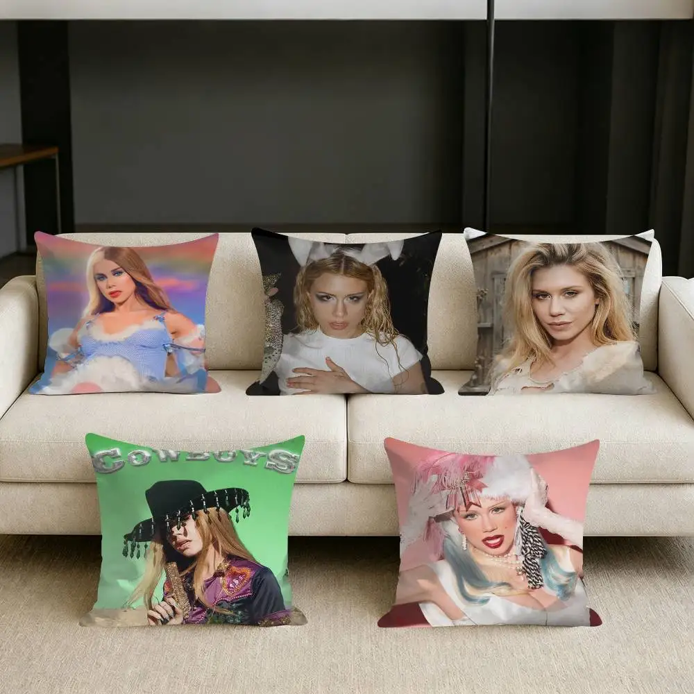 

Y2K S-Slayyyter DANCE Square Sofa Pillow Cover Solid Color Living Room Home Decor Cushion Case