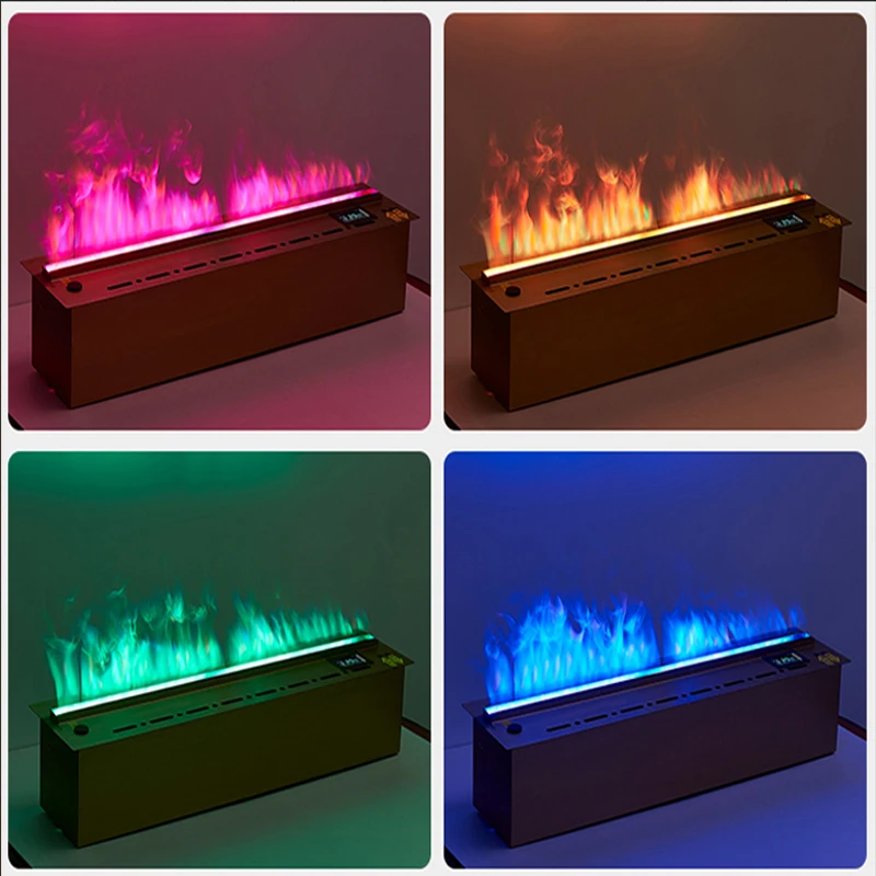 Modern Gold Fireplace Remote 3D home decoration color RGB fireplace Water vapor Gold Flame atomized electric fireplace