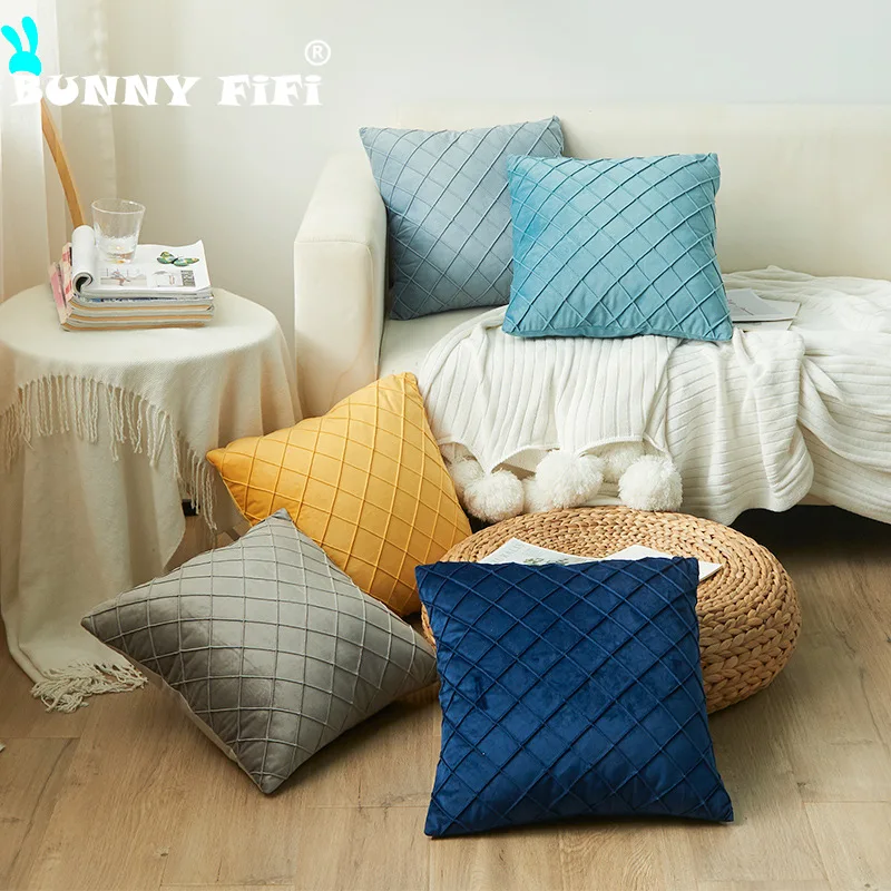 Dutch Velvet Modern Simple Cushion Covers Velvet Ultra Soft Luxury Pillowcase  45*45cm Throw Pillow Cover For Home Decor