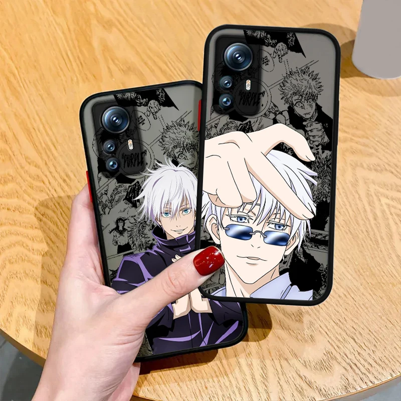 Jujutsu Kaisen Gojo Satoru custodia per telefono per Redmi Note 12 11 10 9 8 Pro Plus Pro S T 5G Cover traslucida smerigliata opaca