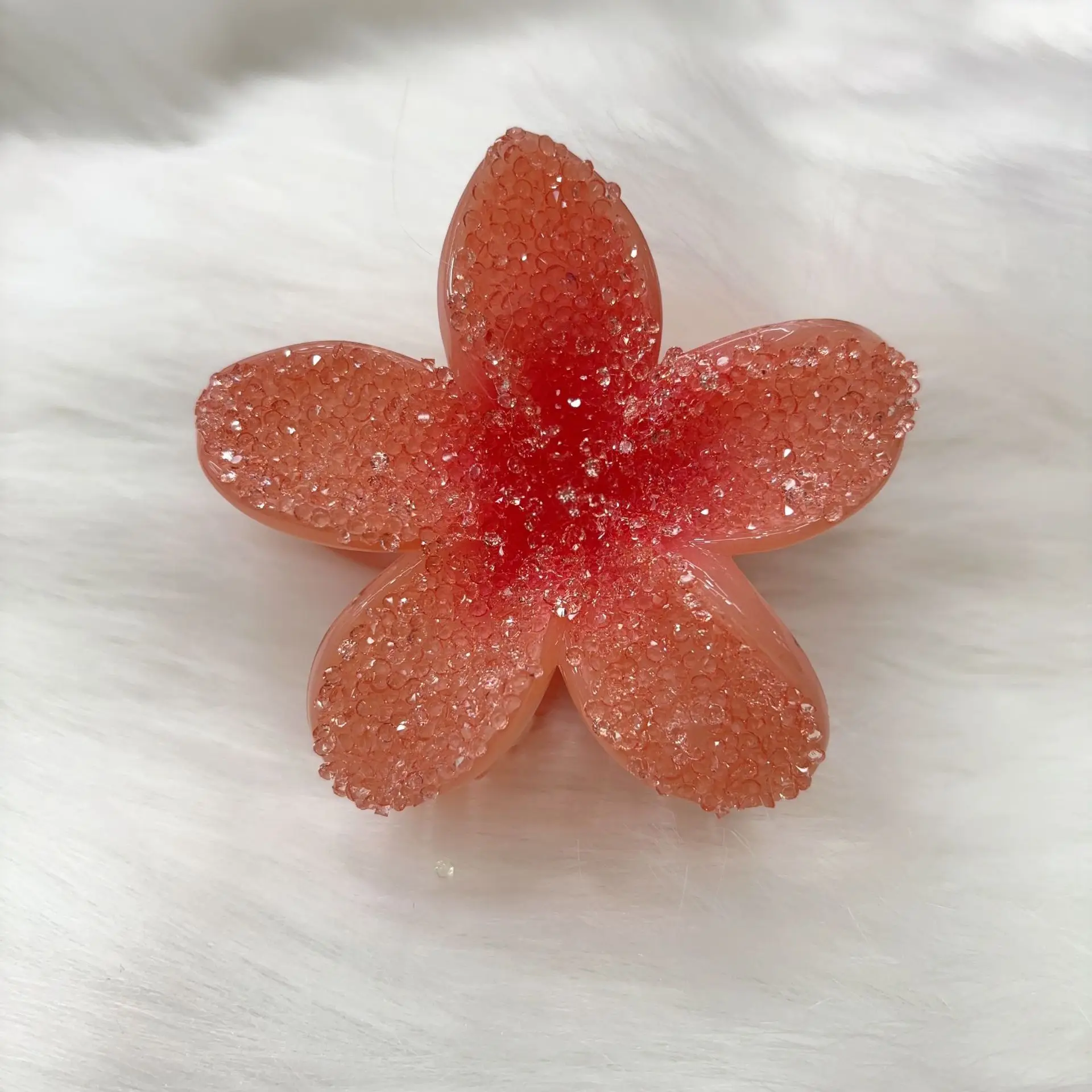 Nouvelle pince à griffes de fleur de forage à eau-Style haut de gamme, pince requin pour cheveux chignon, accessoire de cheveux scintillant pour les femmes