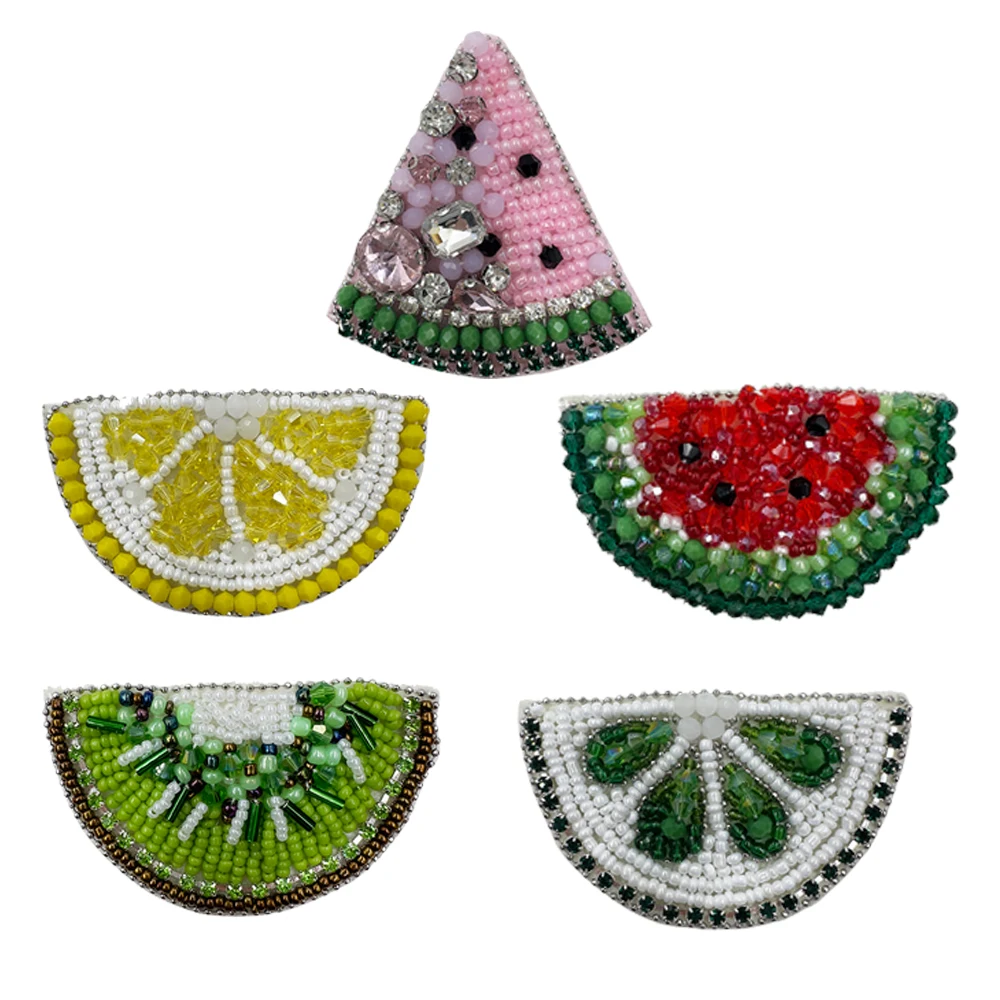 Heavy Craft Beaded Lemon anguria Kiwi Fruit Series Badge abbigliamento fai da te scarpe cappelli borse decorazione Patch Stickers