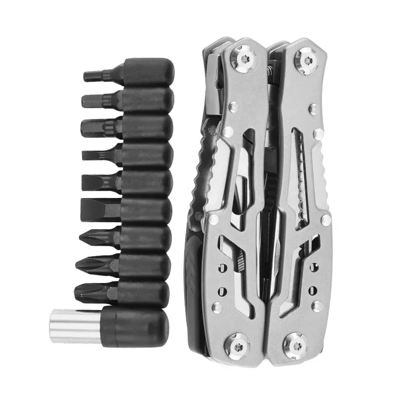 Portable Multi Tool with Locking Pliers Folding Knife Outdoor Camping Emergency Survival Gear Compact Car Kit