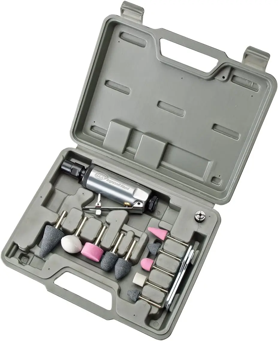 

Air Die Grinder Kit with 1/4-Inch Collet, 28,000 RPM, 10 Abrasive Stones and Carrying Case
