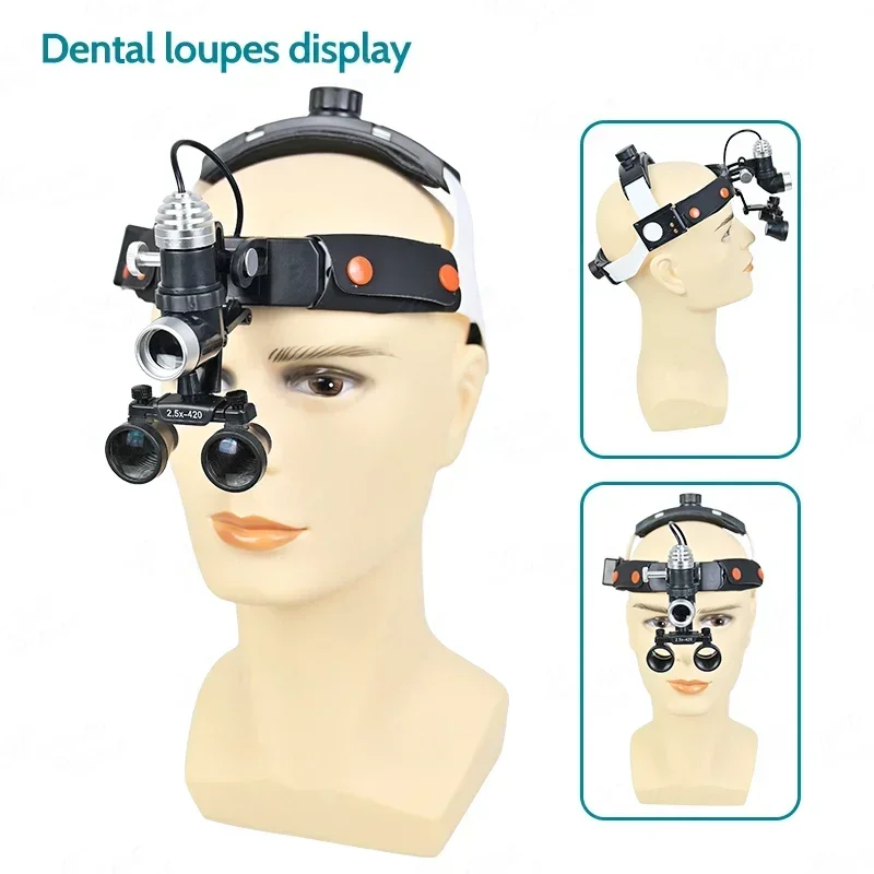 New Design Headlight Headband Adjustable Surgical 5W LED Binocular Wireless Den tal 2.5X 3.5X Loupes