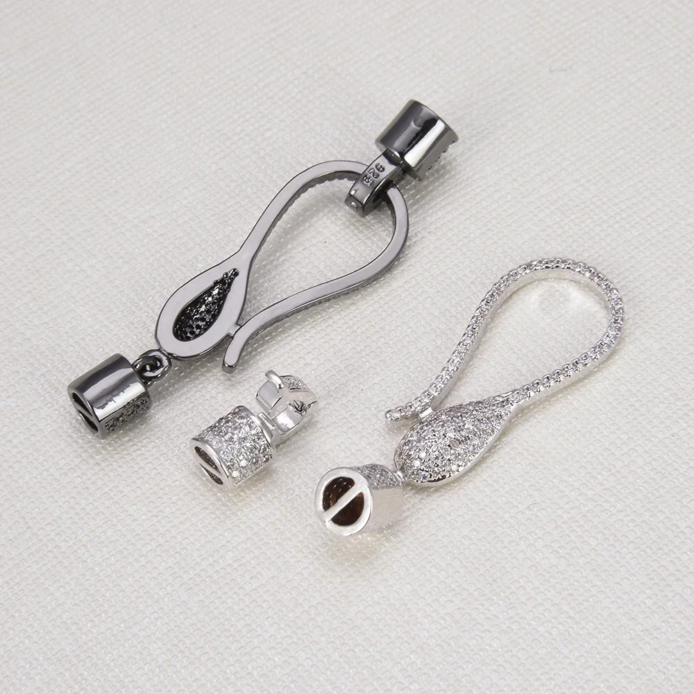 1PCS 52mm*14mm Luxury Jewelry Making Supplies Accessories Zircon Inlaid Metal Earring Connector Pendant Clasp Diy Necklace Charm