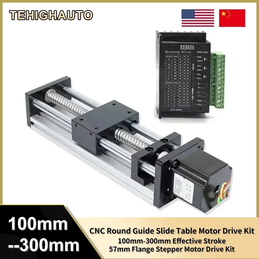 Nema23 Motor Linear Rail Table Kit Motorized Ball Screw Module Sliding Table Motion Stage Single Axis Robot SFU1605 CNC XYZ Axis