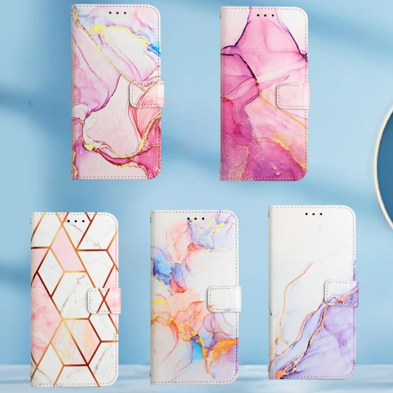 Luxury Marble Leather Case For Motorola Moto G Stylus Play One 5G 2023 Power 2022 Pure 2021 ACE Stand Fold Flip Book Case Cover