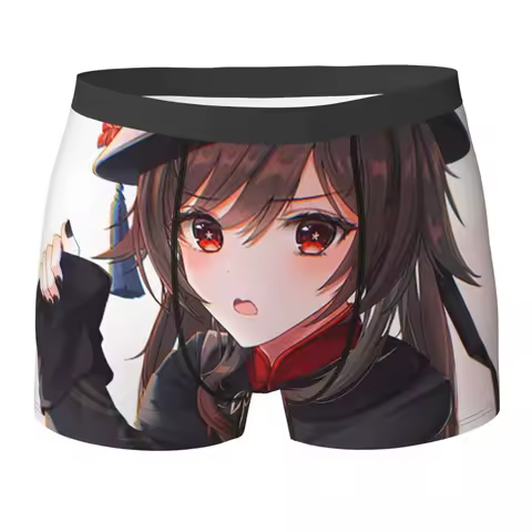 Boxer Underpants Shorts Hu Tao Genshin Impact Panties Men's Breathable Underwear for Homme Man Boyfriend Gift