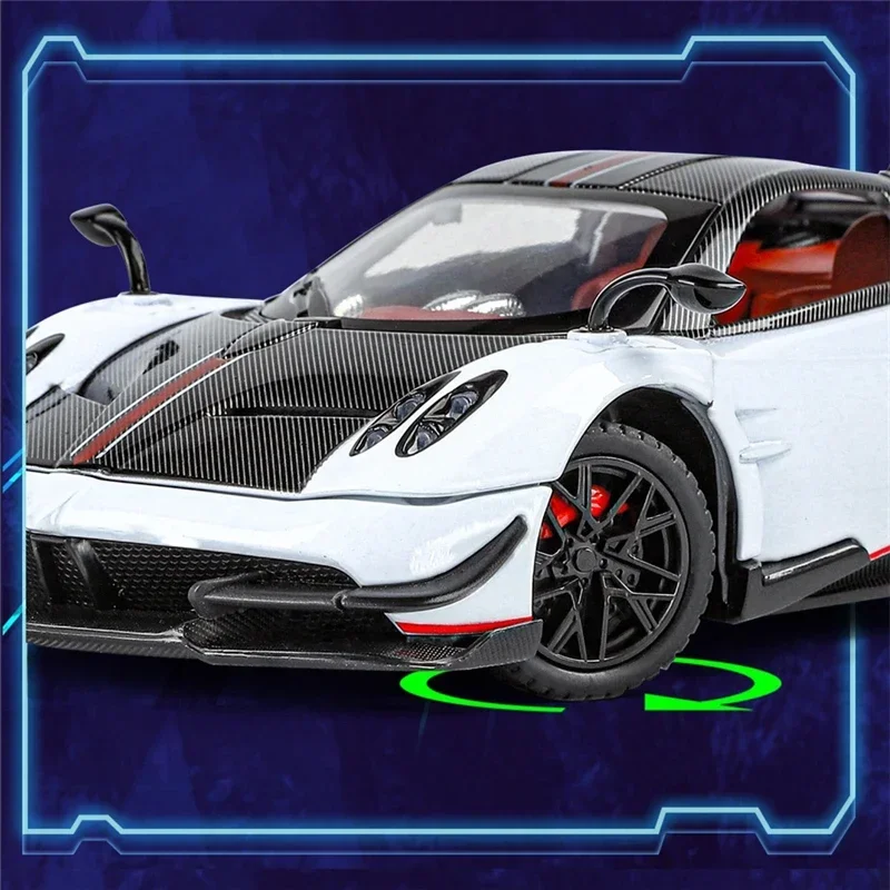 1:24 Pagani Huayra BC Alloy Sports Model Diecasts Metal Racing Car Vehicles Model Simulation Sound and Light Childrens Toys Gift