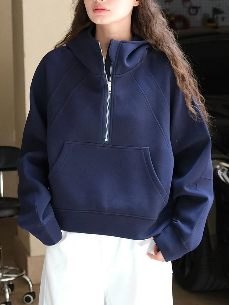 LANMREM-Sweat à capuche à manches longues pour femmes, haut décontracté, vêtements féminins, mode de style coréen, automne, nouveau, 26D9966, 2024