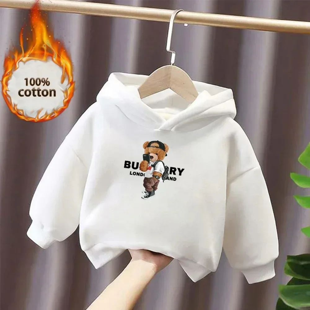 New Product 2024 Brand Hooded Sweatshirt Autumn/Winter Cotton Sweatshirt Children\'s Girls Boys Children\'s Clothing Gift