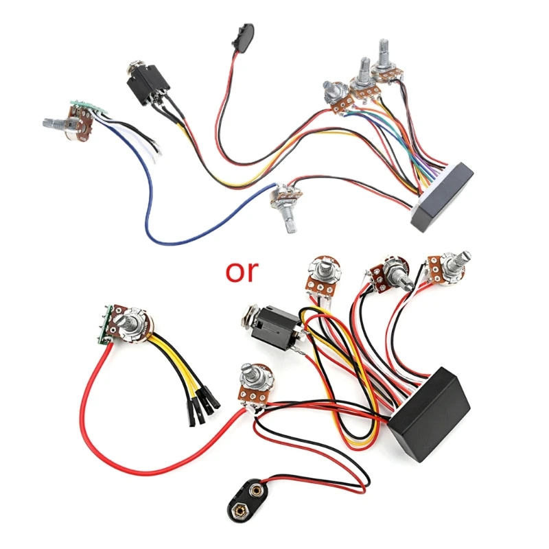 Prewired 3 Band Active Bass Circuit Active Passive EQ Equalizers Electric Bass Preamp Circuit and Tone Control Fittings