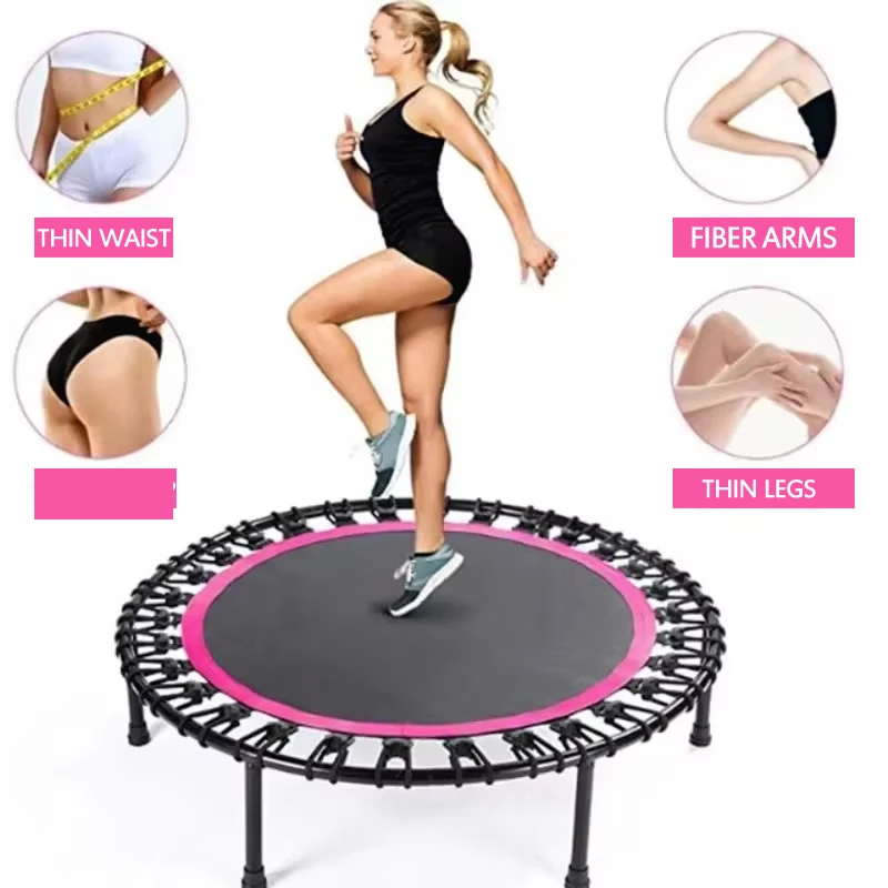 Trampolín de ejercicio plegable de 40 pulgadas para adultos, reboteador de fitness para entrenamiento cardiovascular en interiores, gimnasio en casa