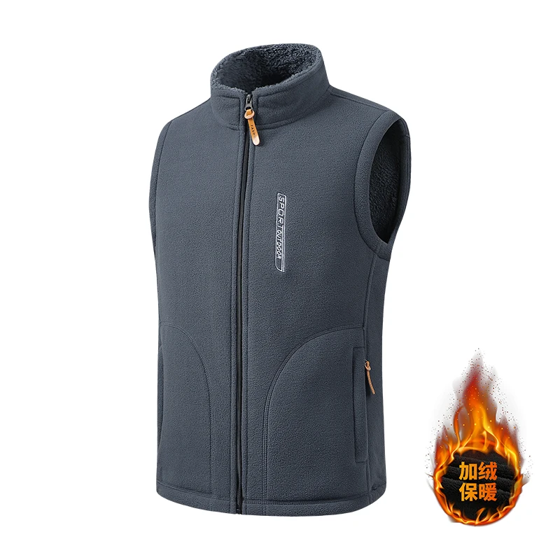 2026 New Model Outdoor Leisure Fleece Pullover Jacket Men's Spring-Autumn Loose-Fitting Sports Pullover Fleece Sleeveless Jacket