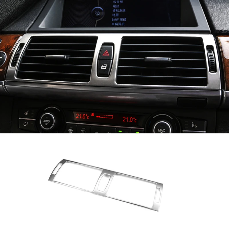 Accessories For BMW X5 X6 X7 E70 E71 Stainless Steel Modified Interior Car Central Air Outlet Set Decoration Trim Sticker Frame