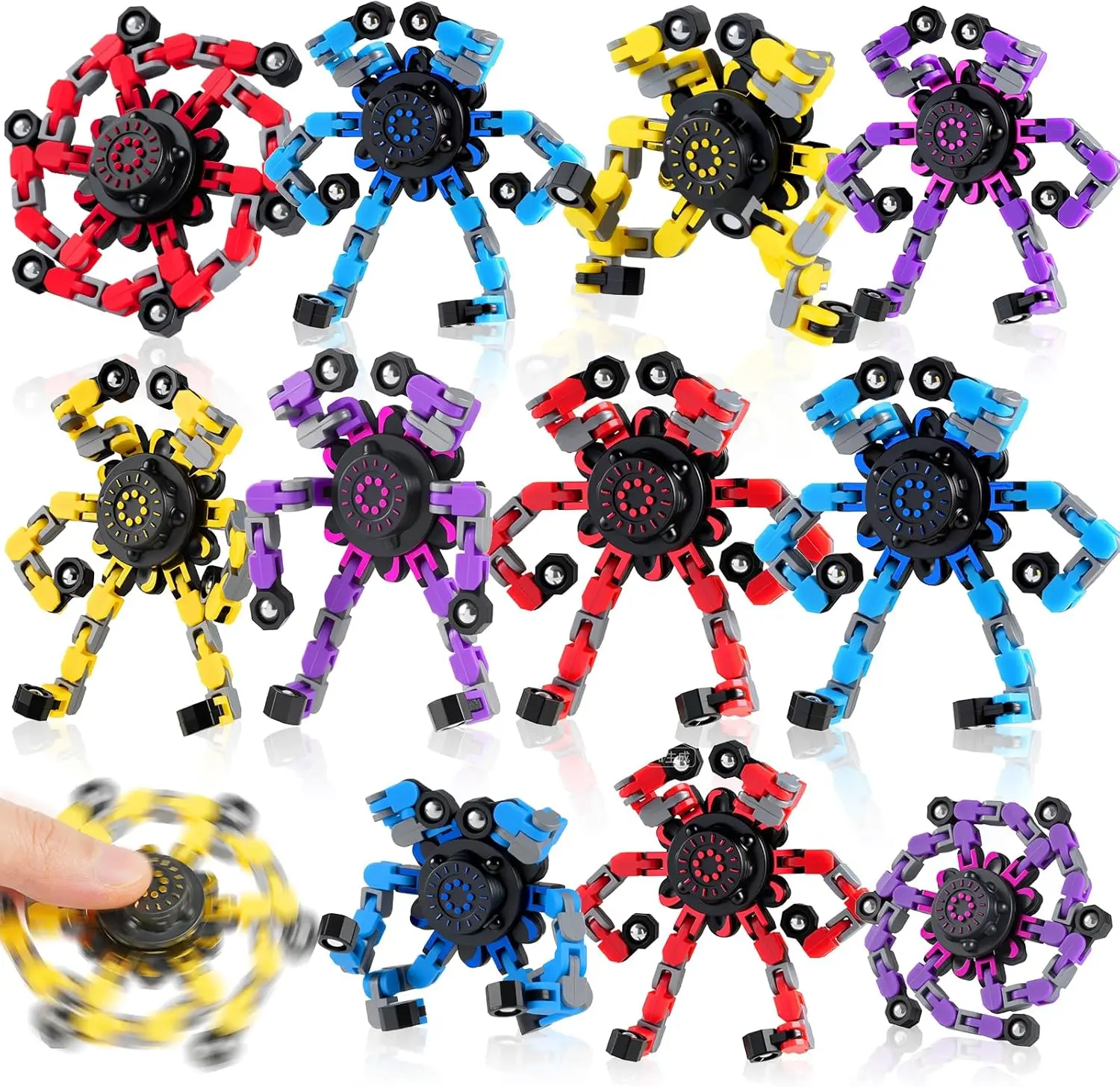 Glow in Dark Transformable Fidget Spinners Fingertip Gyro Toys Decompression Deformed Spinner Goodie Bag Suffers Party Favors