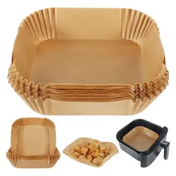 Air Fryer Disposable Parchment Paper Liner Square Round Oil-proof Paper Tray Non-Stick Baking Mat AirFryer Accessories