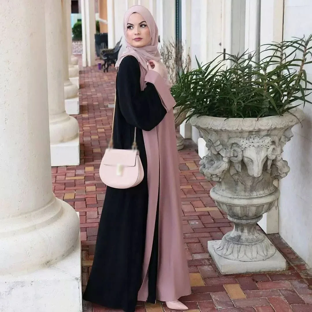 New Design Nida Muslim Abaya Dubai Luxury Woman Dress Veiled Islamic Moroccan Kaftan Black Ramadan Modest Casual Clothing Eid