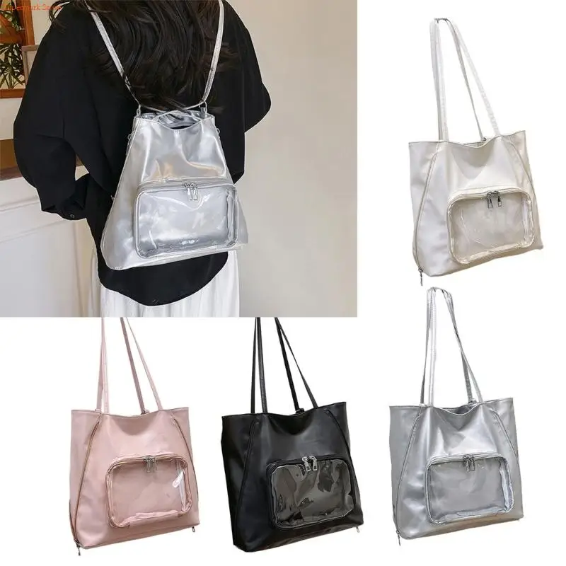 

Q5WE Stylish Commuters Shoulder Bag For Women Backpack PU Underarm Bags With Roomy Compartment For Work Travel Essential
